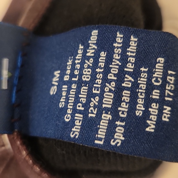 NWT COLE HAAN Cherry Cola Leather Gloves Sz S/M - Picture 4 of 4